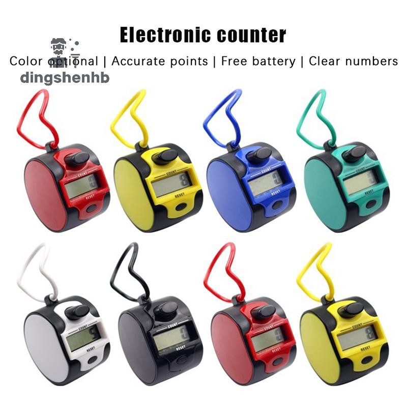 dingshenhb Contador De Contagem Mão Malha Linha Clickers 5 Dígitos Número Manual Portátil LCD Eletrônico Esportes Ferram