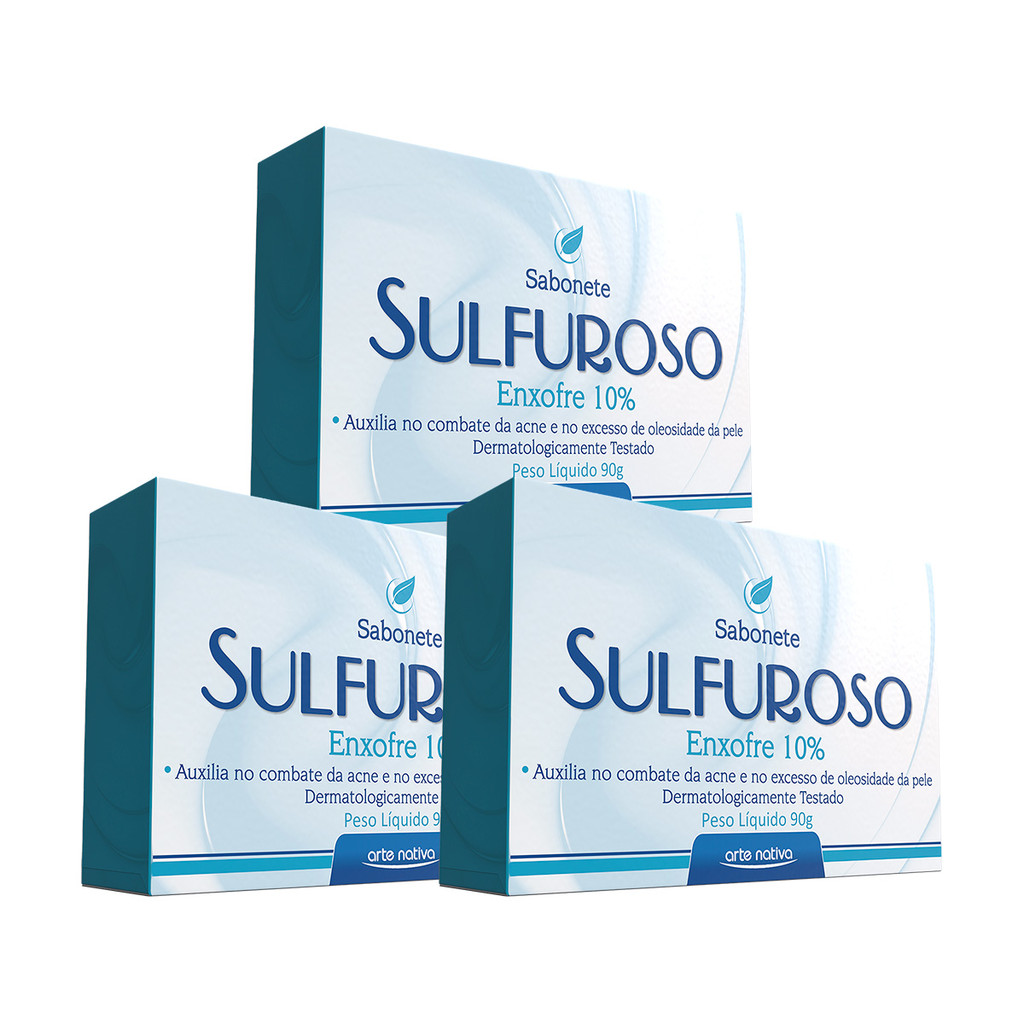 Kit 3 und Sabonete Enxofre Sulfuroso Arte Nativa 90g em Oferta na Shopee
