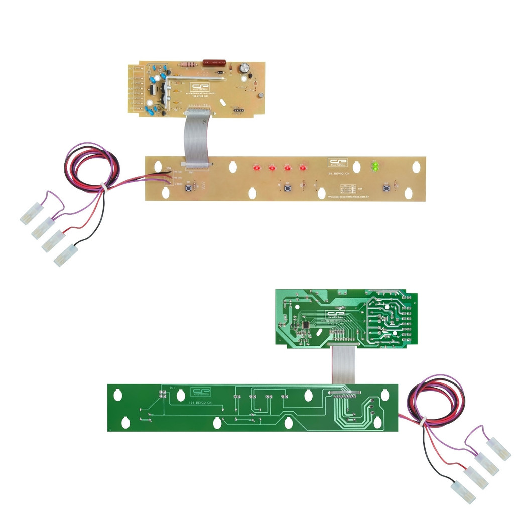 KIT PLACAS CONJUGADAS INTERFACE POTÊNCIA PARA LAVADORA BRASTEMP SMART 5KG 6KG BWM05A BWM06A BWB22A CHICOTE CURTO BIVOLT