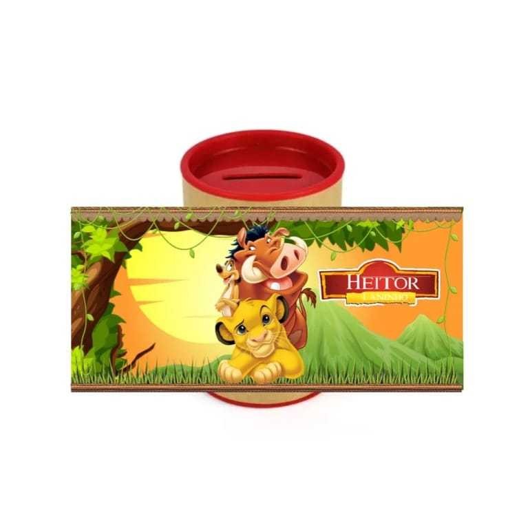 10 Cofrinhos Personalizados Festa Rei Leão em Oferta na Shopee