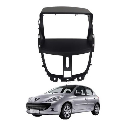 MOLDURA 2 DIN PEUGEOT 207 2008-2014 MP5 PRETA FIAMON 4272
