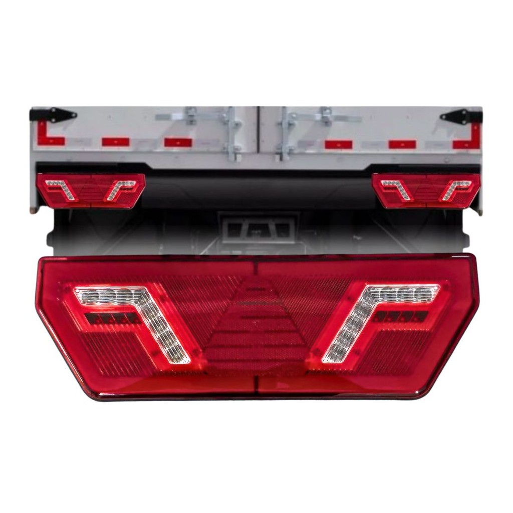 Lanterna Traseira Implemento 12v LED Pisca Sequencial Carreta Randon Guerra Lado Esquerdo L3073