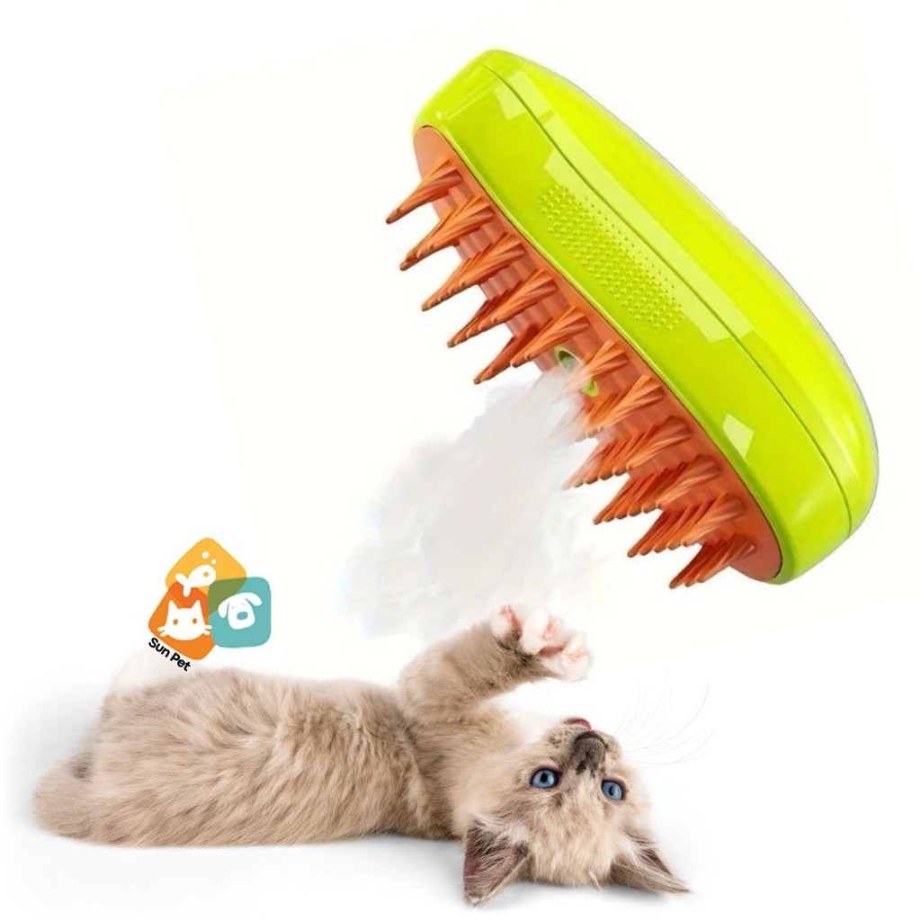 Escova a Vapor para Gatos Cães Cachorro 3 Em 1 Auto Limpante Massagem Remoção De Pêlos Removedor De Pêlos
