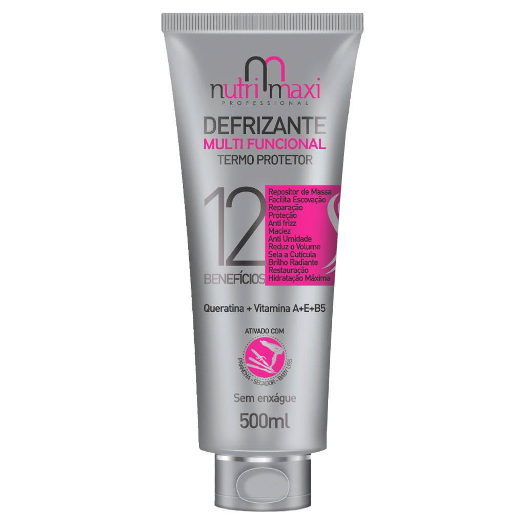Defrizante Finalizador Anti Frizz Protetor Térmico Nutri Maxi Profissional 500ml em Oferta na Shopee