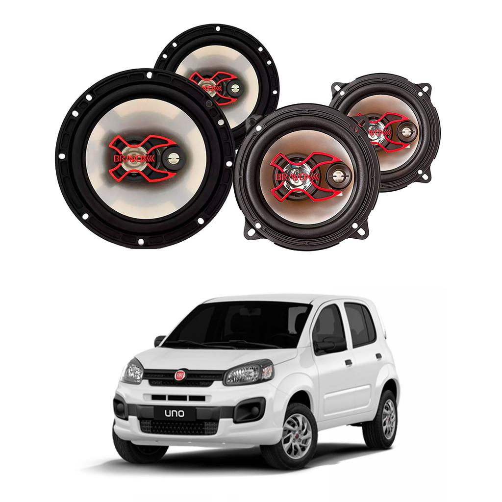 2x Alto Falantes 6" Polegadas + 2x 5" Polegadas 100W RMS Triaxial B3x60x/B3x50x Fiat Uno 2012/2021 em Oferta na Shopee