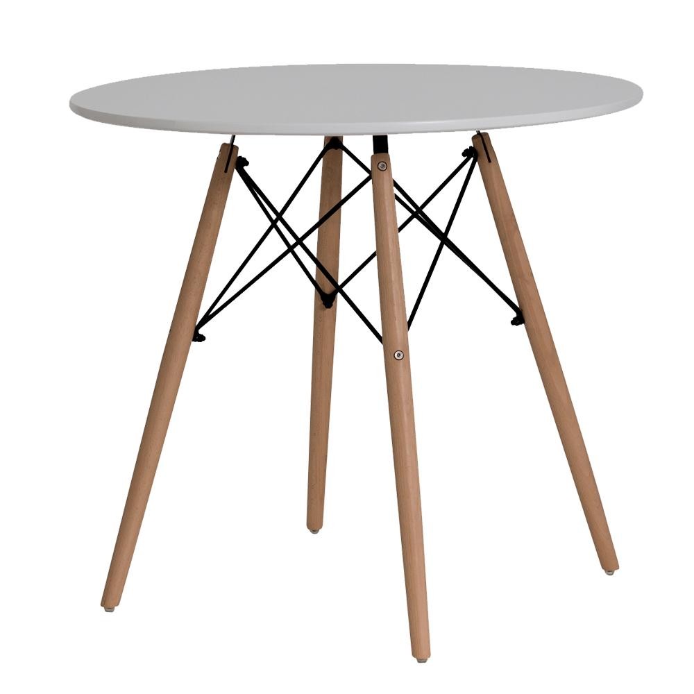 Mesa De Jantar Redonda Charles Eames Eiffel 70cm Branco em Oferta na Shopee
