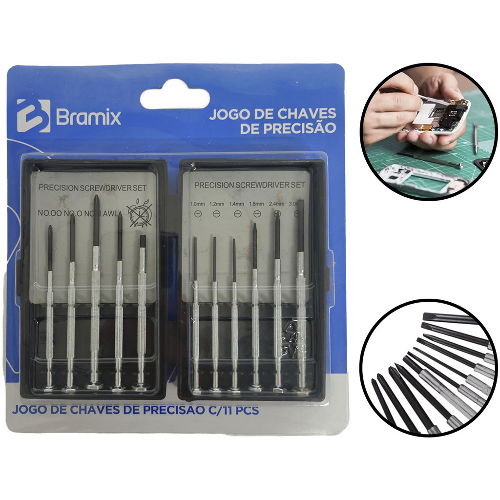 Jogo Chaves De Precisão Para Manutenção De Relógio Celular Óculos Fenda E Phillips 11 Peças em Oferta na Shopee