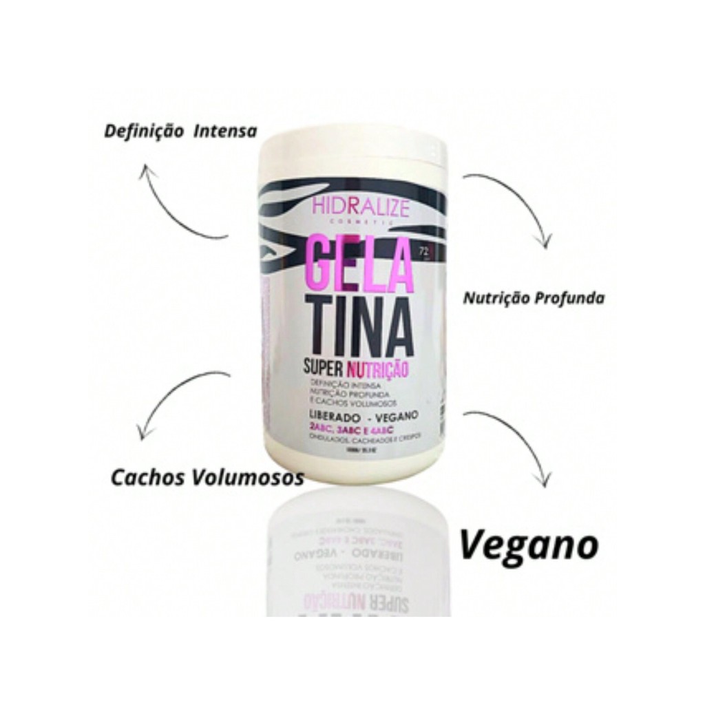 Gelatina Capilar Super Nutrição Hidralize 1Kg - Para Ondulados, Cacheados e Crespos em Oferta na Shopee