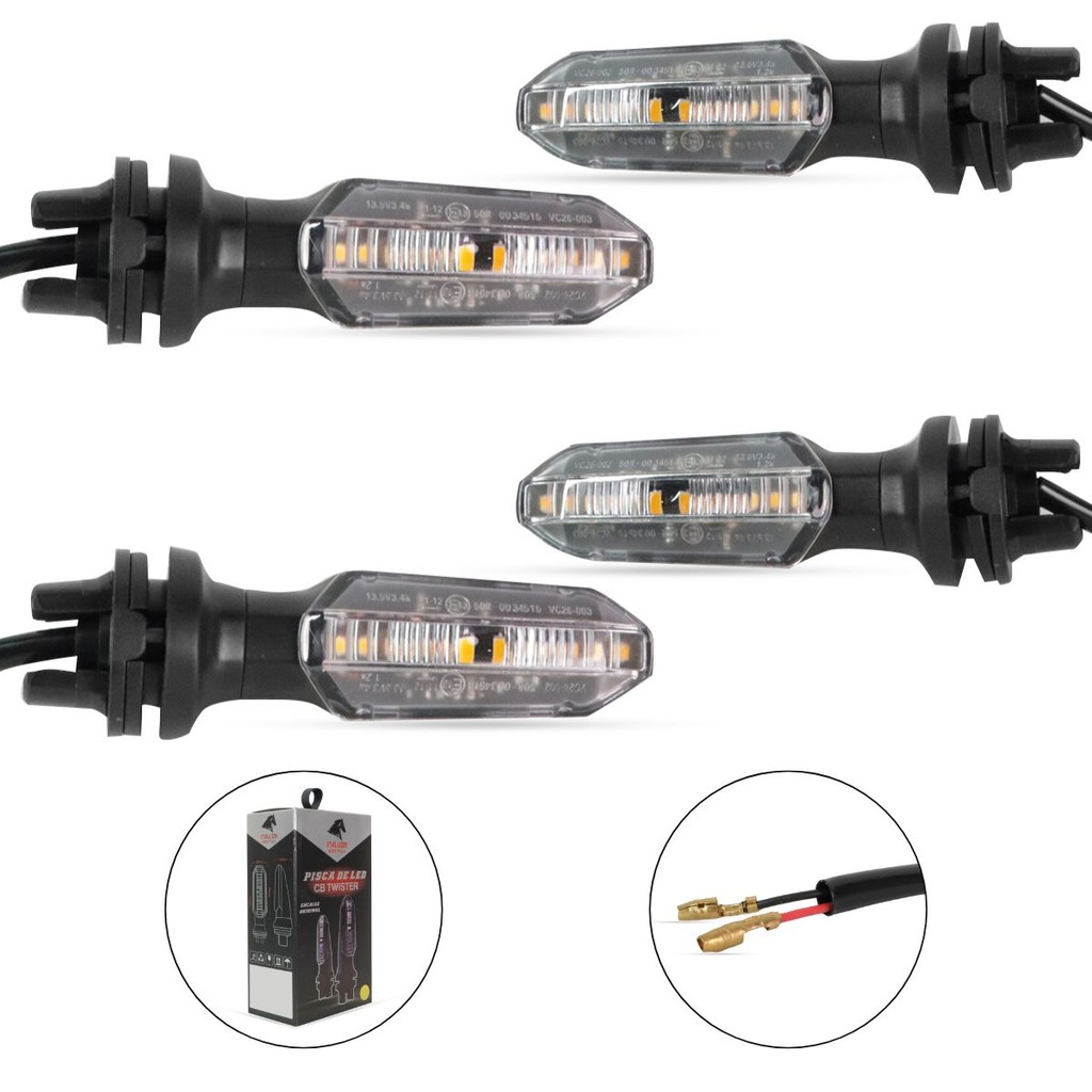 Kit Pisca Led Sequencial Stallion Dianteiro/Traseiro Cg 125/150/160 Xre 190/300 Cb 250