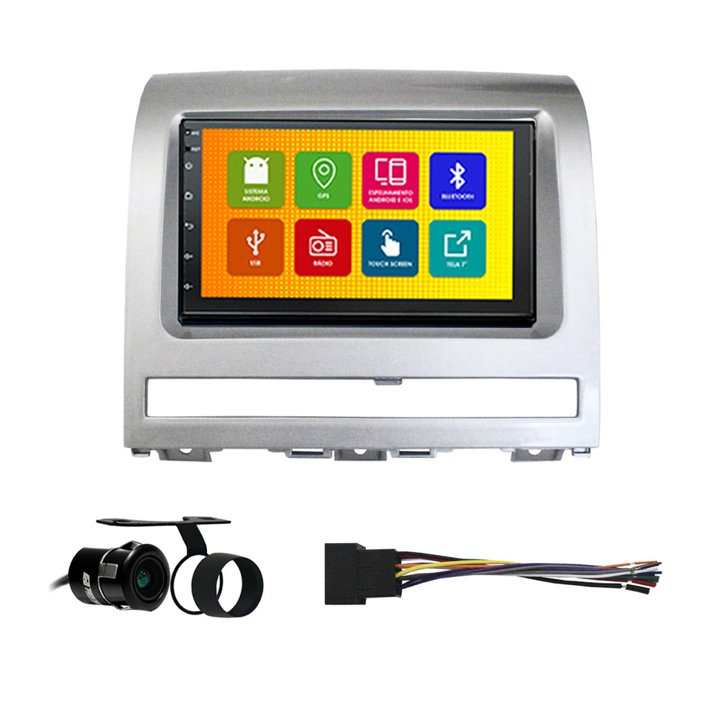 Kit Multimidia 7 Pol Palio 2003 A 2012 Weekend Strada Idea 05 A 12 Android 2Gb Ram 32Gb Flash Quad-Core Qa+ 2 Din Prata