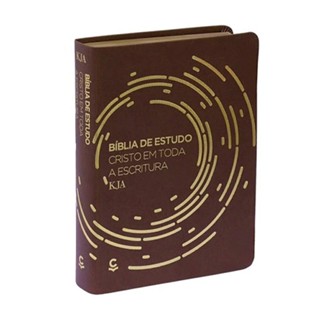 Bíblia De Estudo KJA Cristo Em Toda a Escritura | Capa Luxo Marrom em Oferta na Shopee