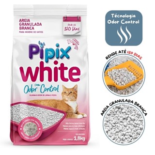 Areia para Gatos Granulado Higiênico Branco Elimina Odor Pipix White 1.8Kg em Oferta na Shopee