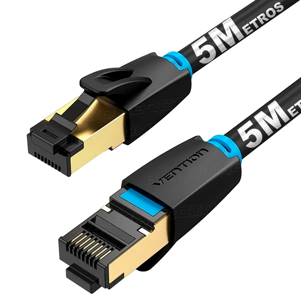 Cabo De Rede Cat8 5m Rj45 40gbps 2000mhz 5 Metros Vention em Oferta na Shopee
