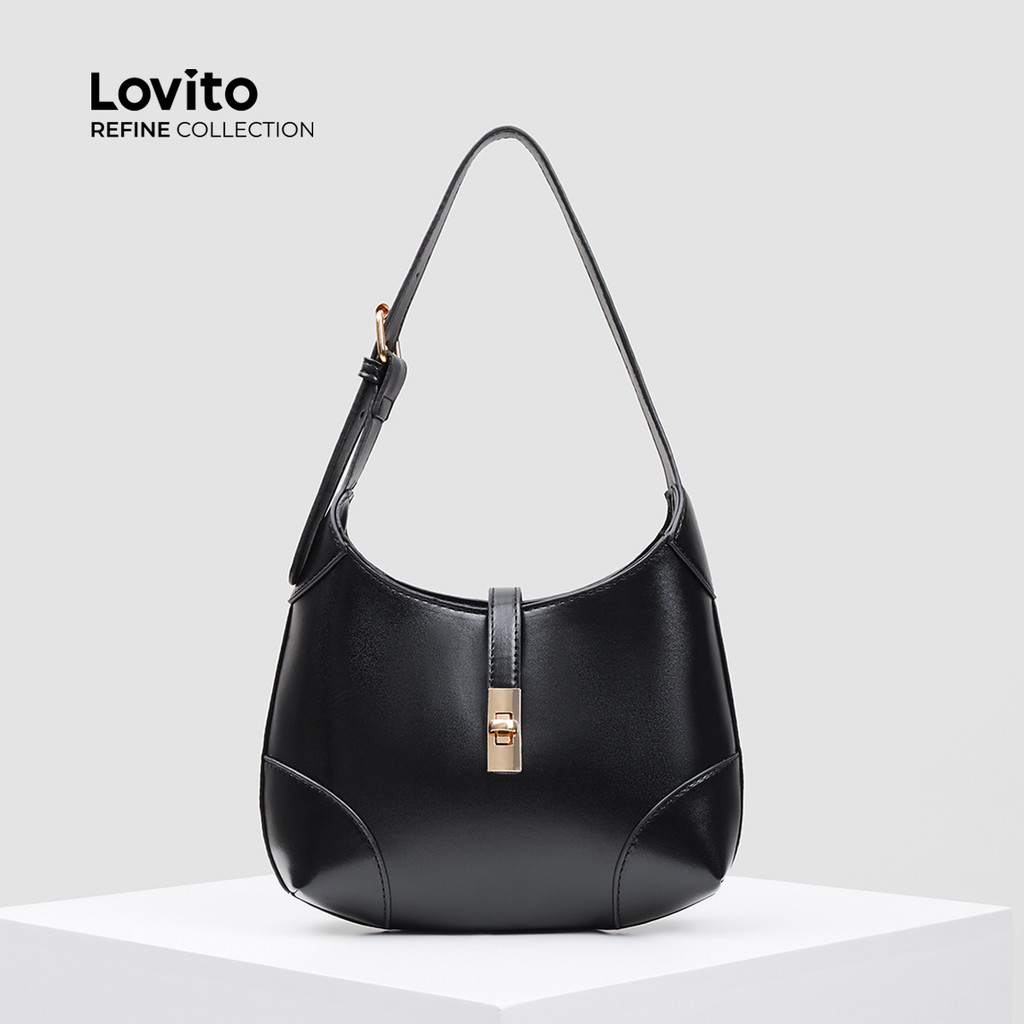 (Lovito Refine) Elegante simples deslocamento estilo coreano de ombro pequena para mulheres LFAR6077 em Oferta na Shopee