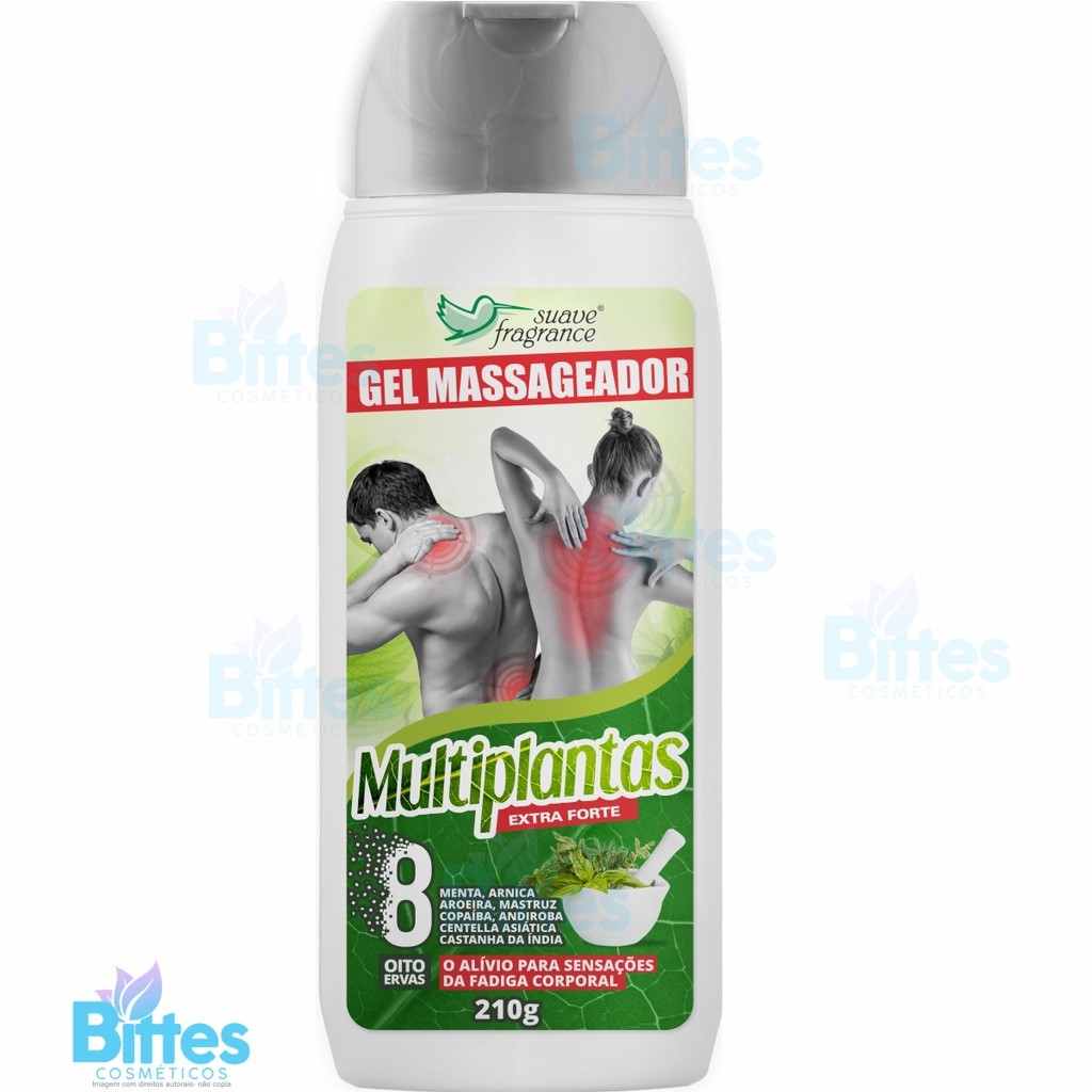 Gel Massageador Multi Plantas Suave Fragrance Cosméticos Com Oito Ervas