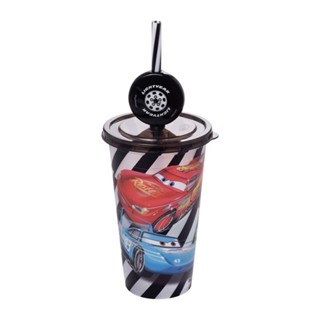 Copo Carros Canudo Pin Disney Plástico 500 Ml Plasútil em Oferta na Shopee
