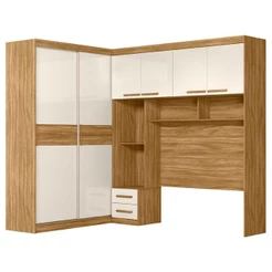 Quarto Modulado Casal Florença Freijó Off White - Moval