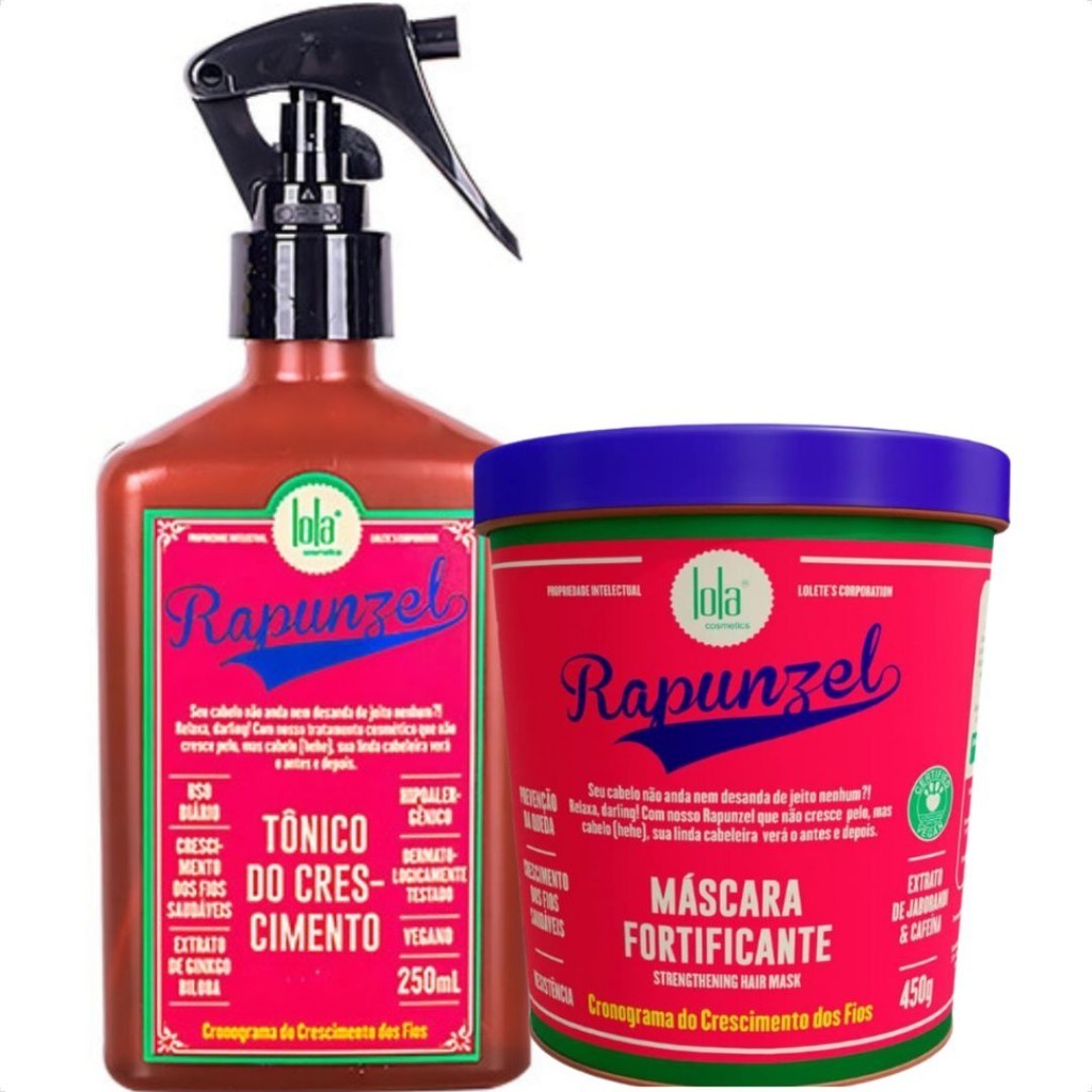 Kit Rapunzel Tonico Do Crescimento 250ml E Máscara 450g Lola Cosmetics