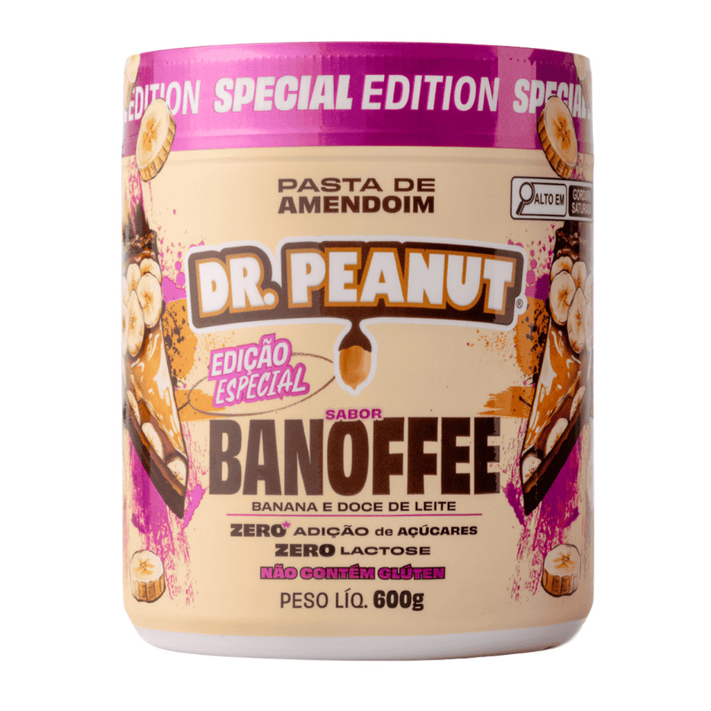 Pasta De Amendoim Com Whey Protein 600g Dr Peanut / Banoffee em Oferta na Shopee