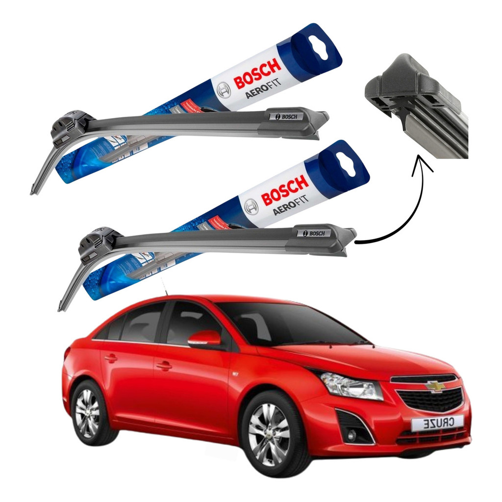 Par de Palheta Dianteira Original Bosch Aerofit Cruze 2011 2012 2013 2014 2015 2016