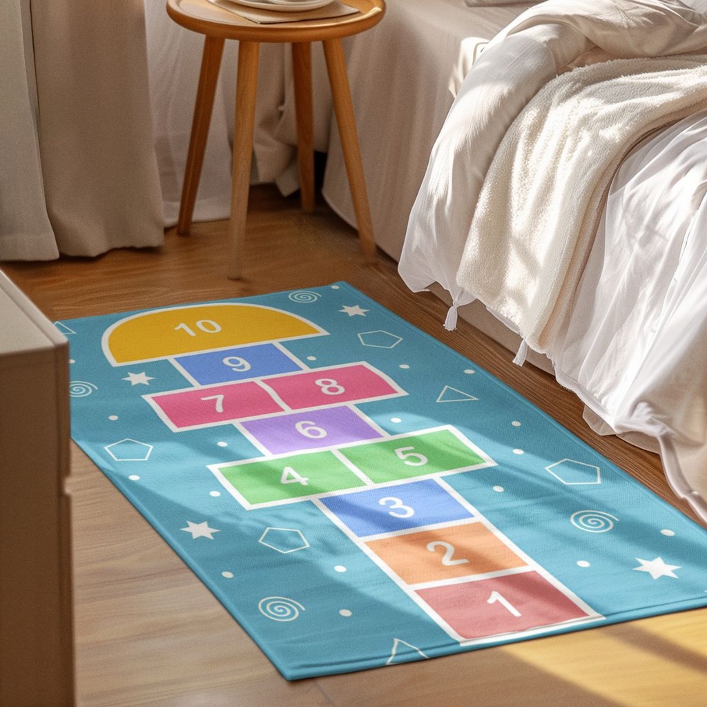 Tapete Decorativo Infantil 118x70cm Antiderrapante Sala, Quarto e Escritório