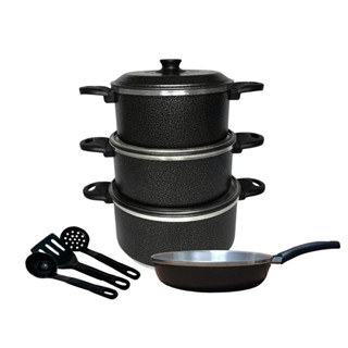 Jogo de Panelas 7 Peças com Frigideira Alumínio Reforçado em Oferta na Shopee