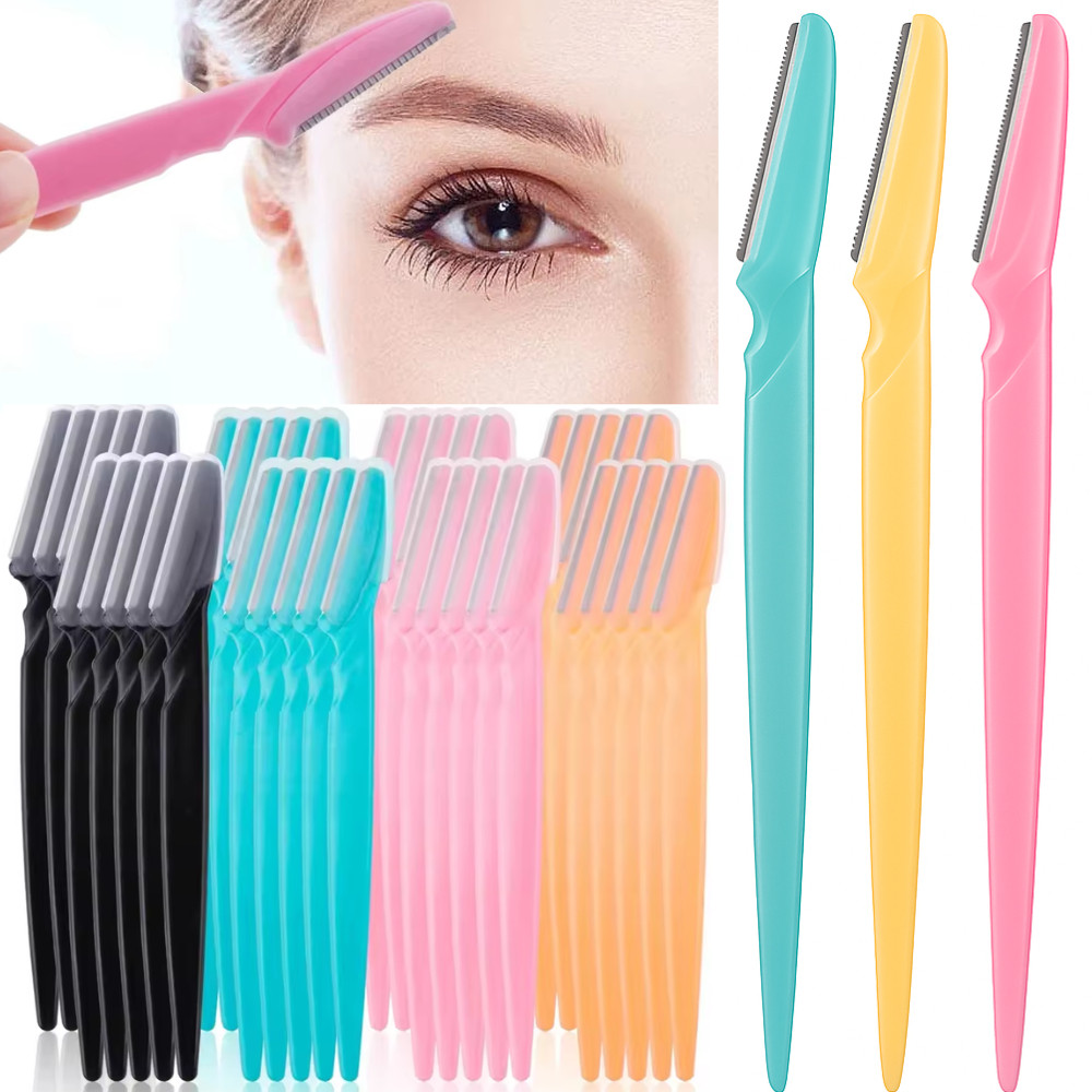 Kit 24 Navalhas Femininas para Sobrancelha e Rosto com Lâmina Fixa Profissional em Oferta na Shopee