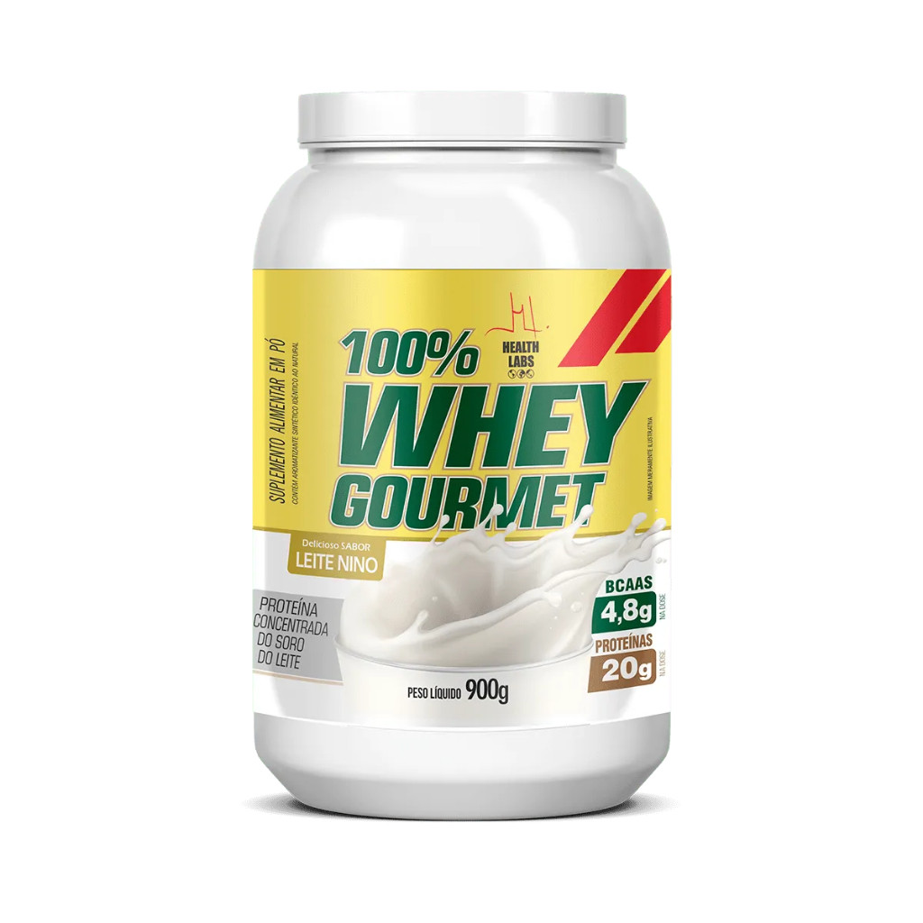 Whey 100% Gourmet Leite Nino 900g - Health Labs