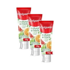 Kit 3 Cremes Dentais Colgate Natural Extracts Citrus e Eucalipto 140g