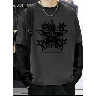 Camiseta Manga Longa Chumbo Streetwear Modelo: "Estrelas" - Tumblr CAMLG-1486-GRF COYOTE STREET