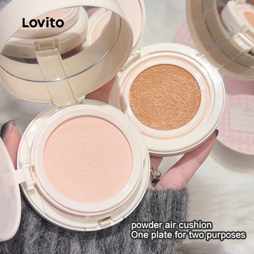 Lovito Casual Liso 2 Em 1 Almofada Em Pó Corretivo Hidratar Retoque Maquiagem Em Pó Para Mulheres LCS09038 - Beauty