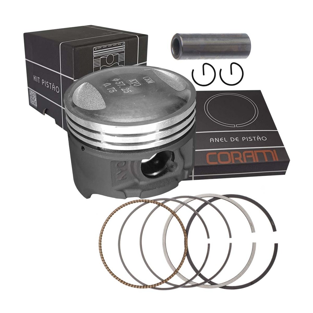 Pistao + Anel + Pino + Trava P/ Moto Honda Cg 125 Titan 1998 1999 2000 0.75