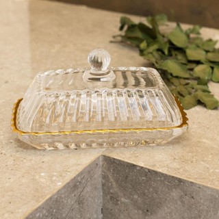 Manteigueira Wolff Imperatriz de Cristal com Fio de Ouro em Oferta na Shopee