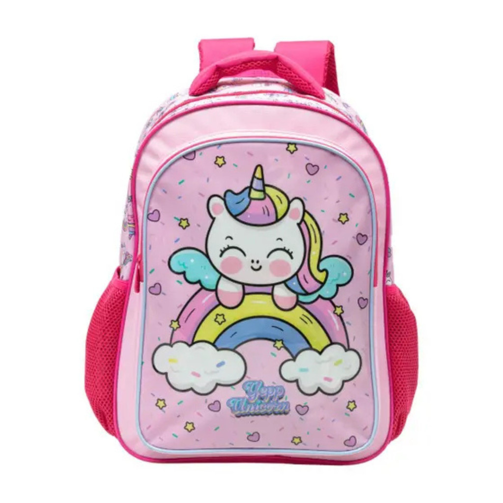 Mochila Unicornio Costas Rosa Escolar Infantil Com Alça 2026