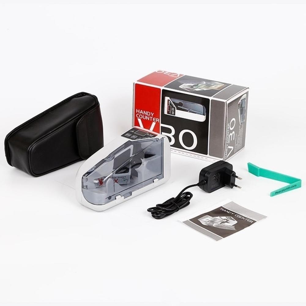 CONTADOR DE CÉDULAS PORTÁTIL MINI PARA REAL EURO E DÓLAR
