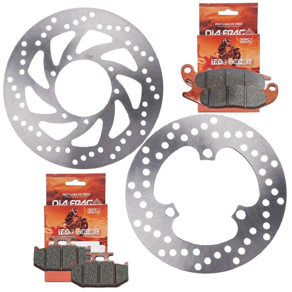 Kit Discos de Freio Lander 250 2016-2026 / Crosser 150 Abs 2019-2026 + Pastilhas Diafrag (Cerâmica) em Oferta na Shopee