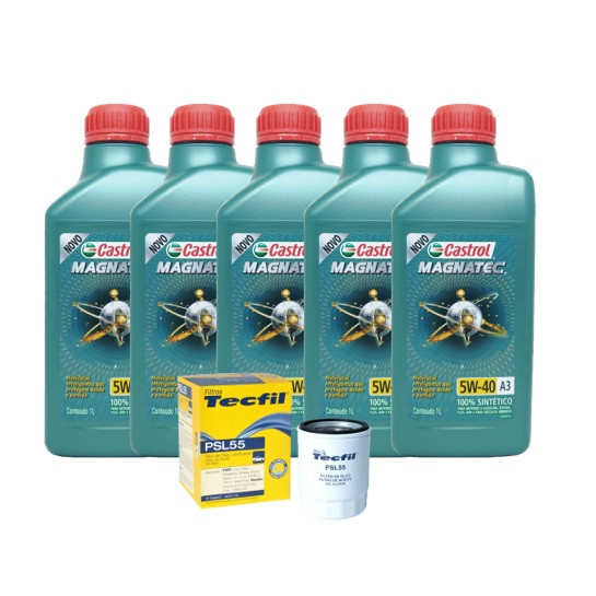 Kit troca de Óleo Castrol Magnatec 5w40 A3/B4 Stop Start + Filtro PSL55 ASX 2011 2.0 16V