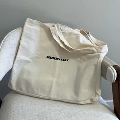 Bolsa Ecobag Sacola Grande em Sarja Algodão Cru - Minimalist
