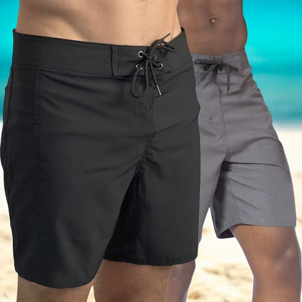 KIT 2 Shorts SURF LISO Mauricinho Bermuda Praia Academia Tactel Verão 1044