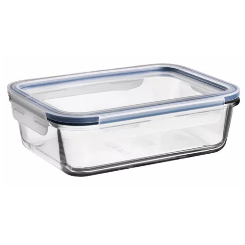 Pote de vidro retangular com tampa 370ml 007801 - Mor em Oferta na Shopee