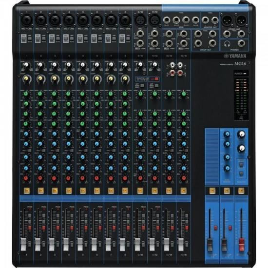 Mesa de Som Yamaha MG16 Analógica 16 Canais Bivolt Preta [F002]