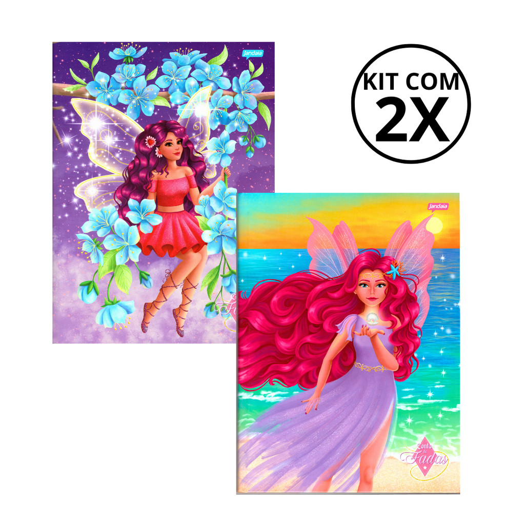 Kit Com 02 Caderno 01 Materia Universitário Conto De Fada 80 Folhas Stone - Animativa em Oferta na Shopee