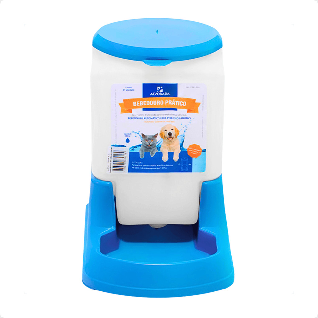 Bebedouro Automatico Cachorro e Gato Prático 3 litros - Alvorada Azul em Oferta na Shopee