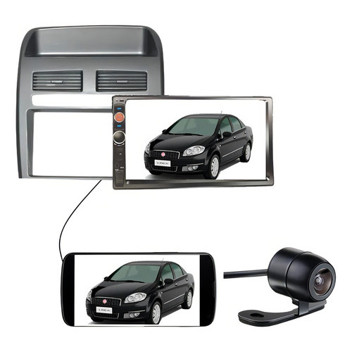 Sistema Multimídia Para Veículo Multimarcas Central Multimidia 2 Din Fiat Linea 08 A 14 Mp5 Prata 7 - Prata