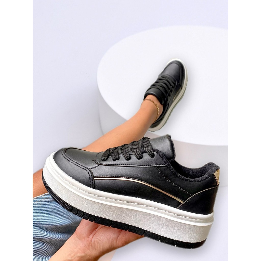 Tenis Casual Feminino  Flatform Confortável  Dia a Dia  Academia