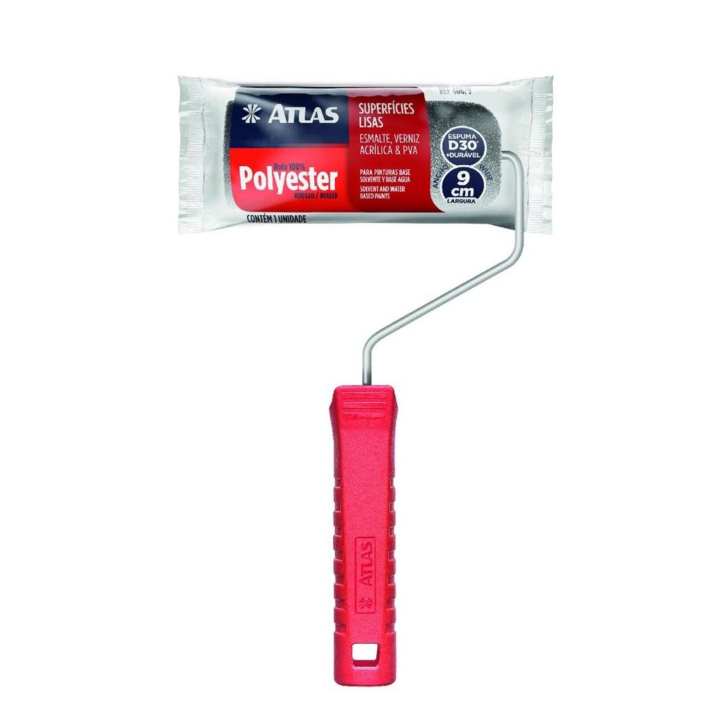 Rolo Espuma Cinza 9cm 406/9 Atlas em Oferta na Shopee