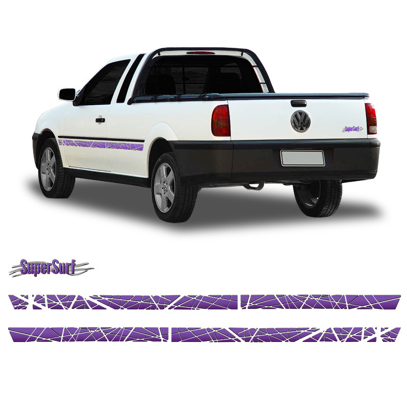 Faixa Lateral Saveiro Super Surf 2002 Adesivo Roxo Traseiro em Oferta na Shopee