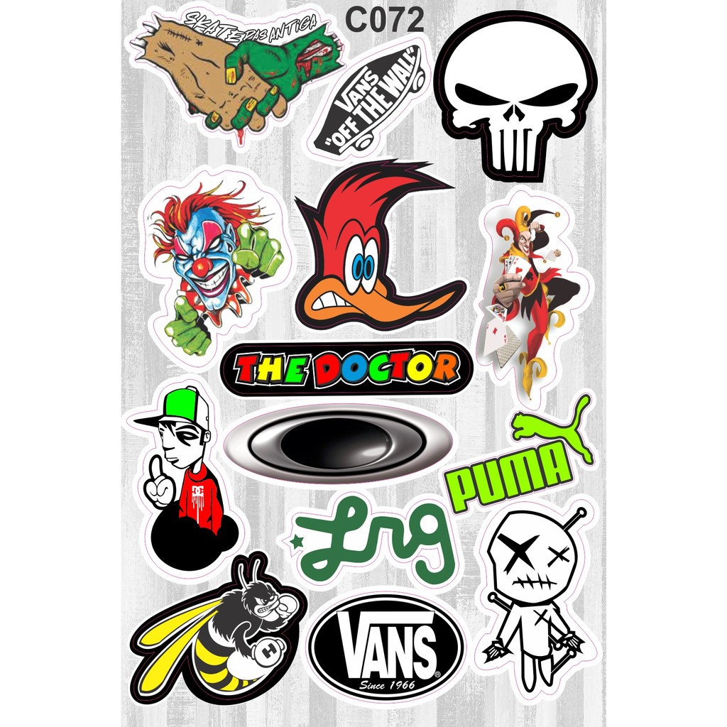 Cartela De Adesivos Personalizados C072 - Escola  Carro Moto Bike Motocross Caminhão Super Qualidade Infantil Notebook