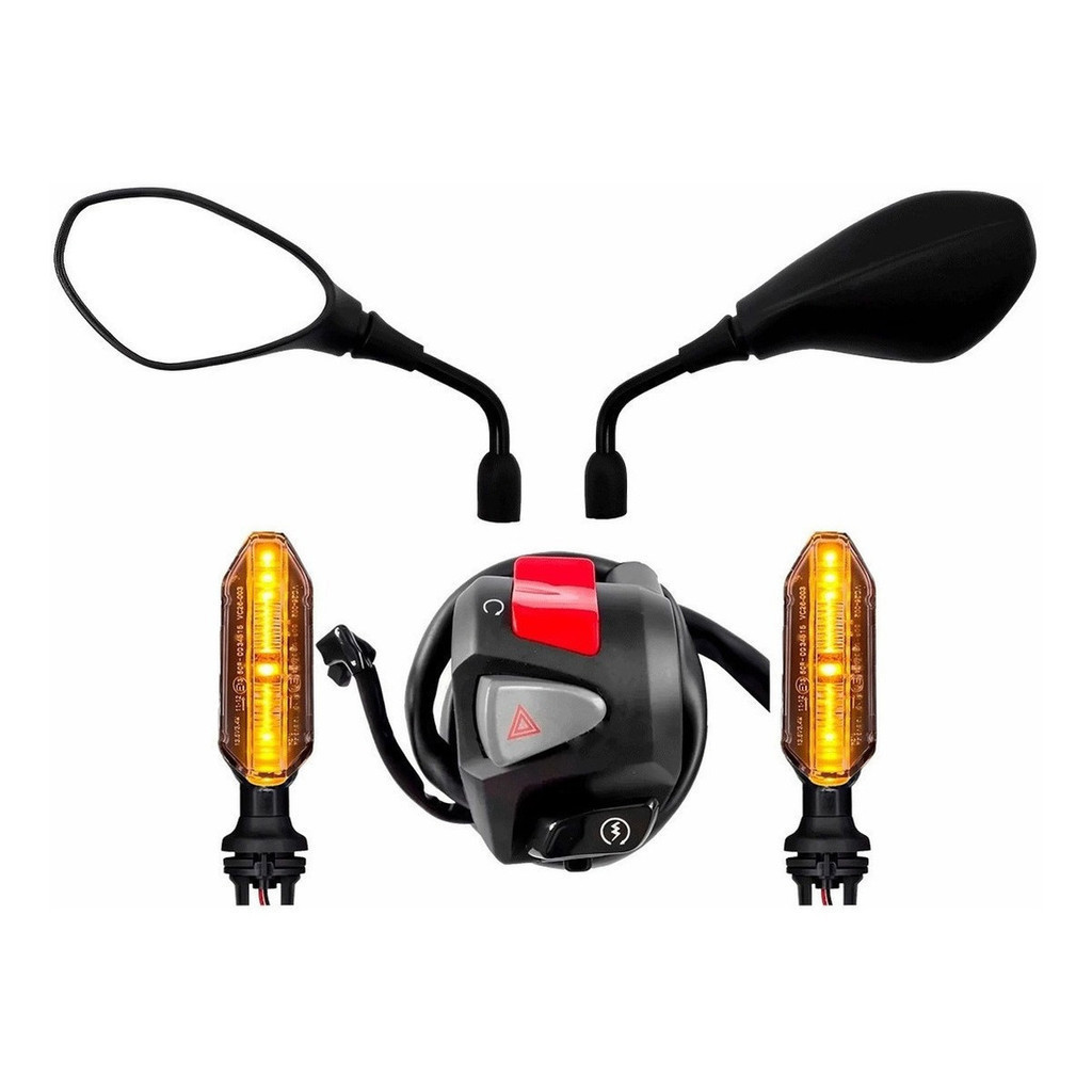 Kit Espelho F800 Punho Cb500 Pisca Sequencial Twister
