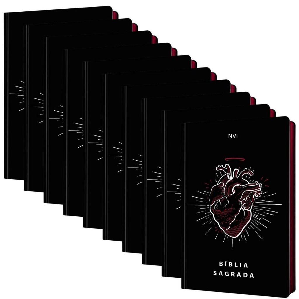 Kit 10 Bíblia Sagrada | NVI | Capa Dura | Letra Normal | Coração Redimido